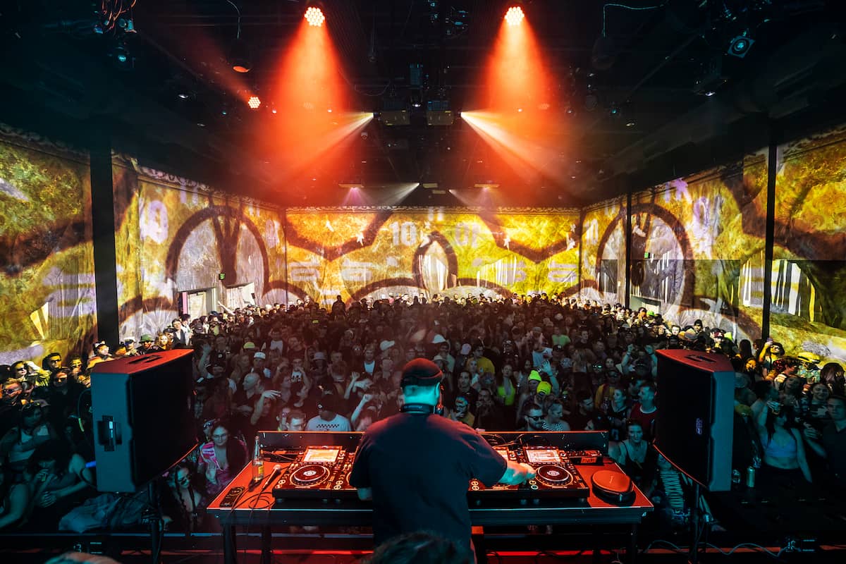 A DJ and crowd at Meow Wolf Danceportation