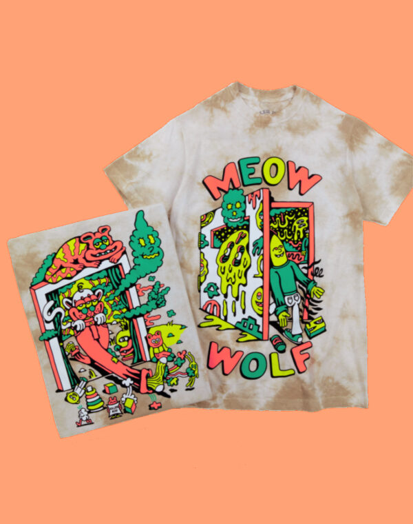 Meow Wolf artist collaboration shirt and artwork